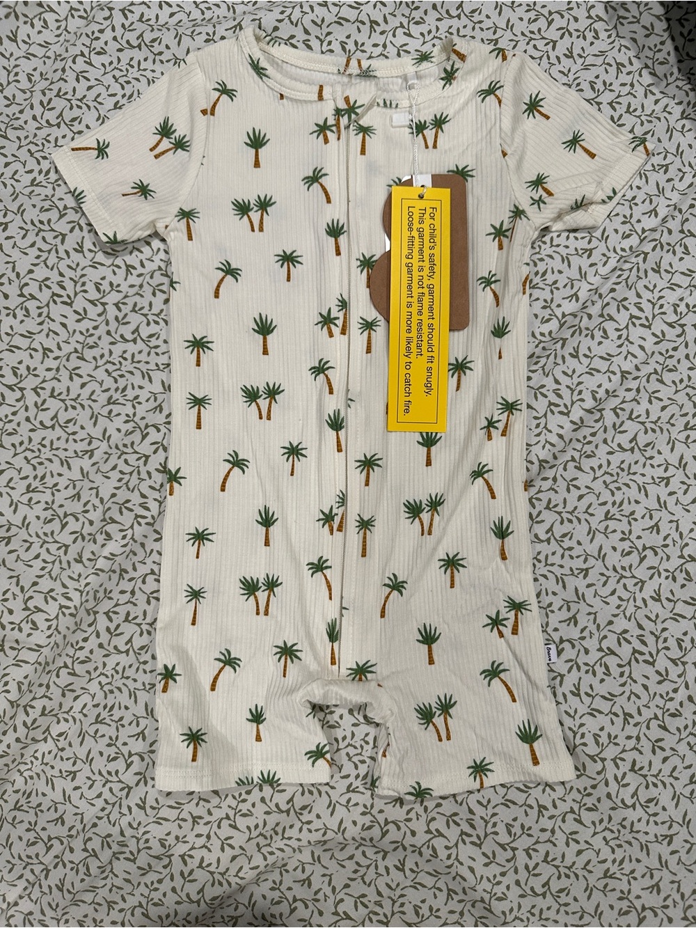 NWT Brave Little Ones Palm Tree Short Zip Romper